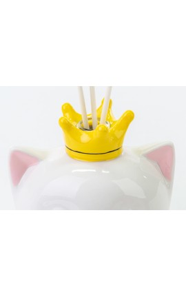 Bomboniera Battesimo Nascita Compleanno Profumatore Diffusore Gattino Porcellana Con Box
