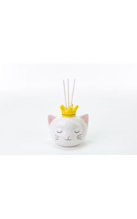 Bomboniera Battesimo Nascita Compleanno Profumatore Diffusore Gattino Porcellana Con Box