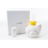 Bomboniera Battesimo Nascita Compleanno Profumatore Diffusore Gattino Porcellana Con Box