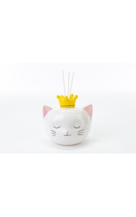 Bomboniera Battesimo Nascita Compleanno Profumatore Diffusore Gattino Porcellana Con Box