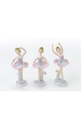 Bomboniera Battesimo Nascita Compleanno Ballerina Resina 3 assortiti