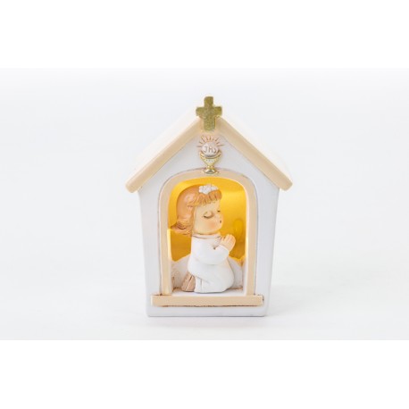 Bomboniera Comunione Bimba Chiesa Led Comunione Calice Resina