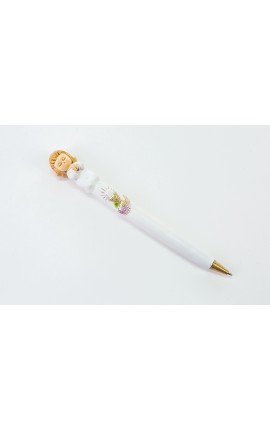 Bomboniera Comunione Penna Bimba Comunione Calice Resina 17 Cm