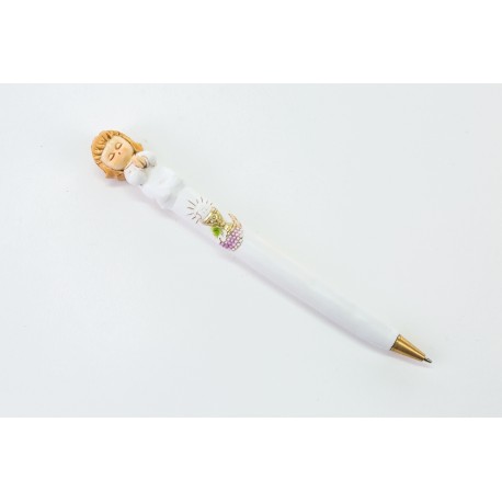 Bomboniera Comunione Penna Bimba Comunione Calice Resina 17 Cm