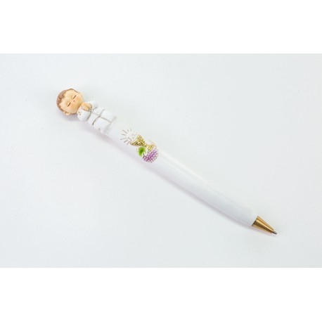 Bomboniera Comunione Penna Bimbo Comunione Calice Resina 17 Cm
