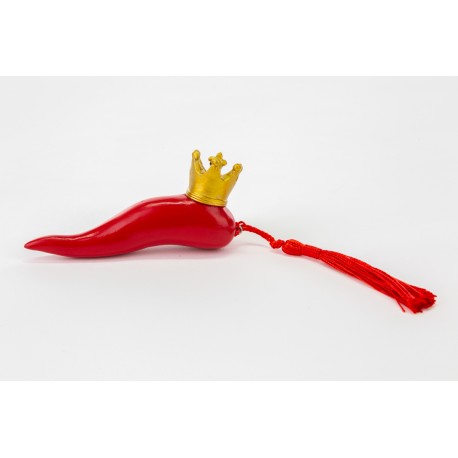 Bomboniera Laurea Corno Rosso Laurea Corona Resina 10x2,5x3 CM