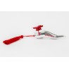 Bomboniera Laurea Corno Laurea Resina Argento e Rosso Tocco Pergamena 10x4 CM