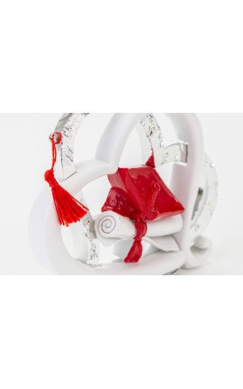 Bomboniera Laurea Cuore Laurea Tocco Pergamena Resina