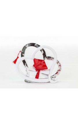 Bomboniera Laurea Cuore Laurea Tocco Pergamena Resina 14,5x12 CM
