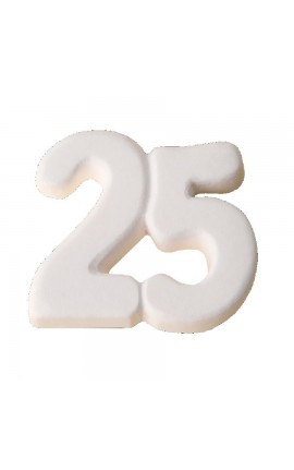 BOMBONIERA NOZZE D ARGENTO ANNIVERSARIO 25ESIMO SEGNAPOSTO GESSO GESSETTO 12 PZ