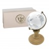 Bomboniera Mappamondo Legno e Vetro h.9 Cm Con Box