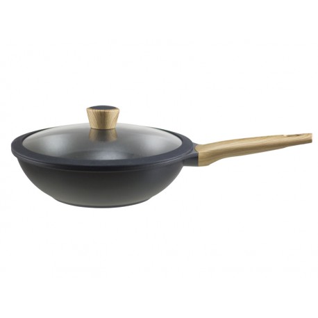 Beper Wok cm 28 PRESSOFUSO con coperchio - LINEA TEKA