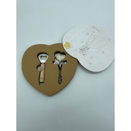 Bomboniera Matrimonio Set Cavatappi apribottiglie Cuore