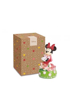 Bomboniera Battesimo Nascita Compleanno Lampada Minnie Con Fiori Disney Con Box