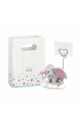 Bomboniera Battesimo Nascita Compleanno Segnaposto Portafoto Dumbo Elefantino Rosa Bimba h.5 Cm