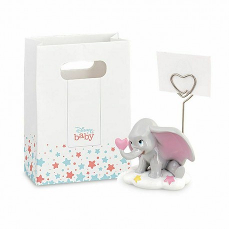Bomboniera Battesimo Nascita Compleanno Segnaposto Portafoto Dumbo Elefantino Rosa Bimba h.5 Cm