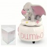Bomboniera Battesimo Nascita Compleanno Carillon Dumbo Rosa Elefantino Bimba Con Box