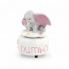 Bomboniera Battesimo Nascita Compleanno Carillon Dumbo Rosa Elefantino Bimba Con Box