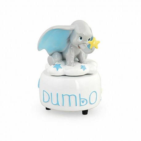 Bomboniera Battesimo Nascita Compleanno Carillon Dumbo Celeste Elefantino Bimbo Con Box