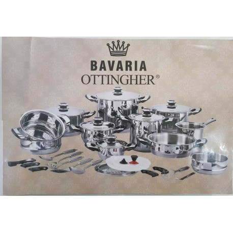 BATTERIA PENTOLE BAVARIA OTTINGHER LINEA GURMET 36 PEZZI ACCIAIO INOX 18/10