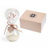 Bomboniera Solidale Matrimonio Clessidra In Vetro Love Con Albero Della Vita H.16,5 Cm Con Scatola