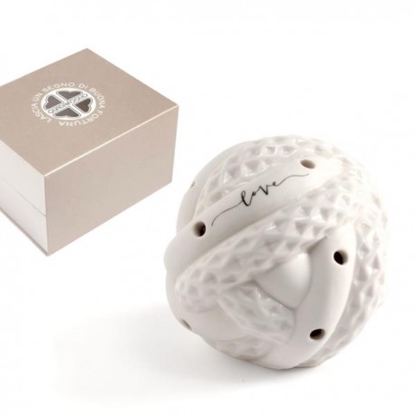 Bomboniera Solidale Matrimonio Nodo Led Amore Porcellana Love Con Scatola