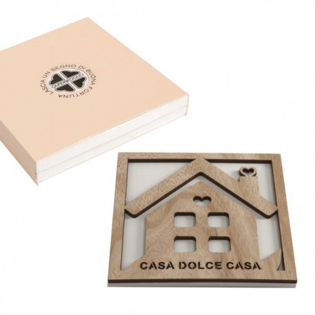 Bomboniera Solidale Matrimonio Sottopentola Legno Casa Dolce Casa Con Scatola