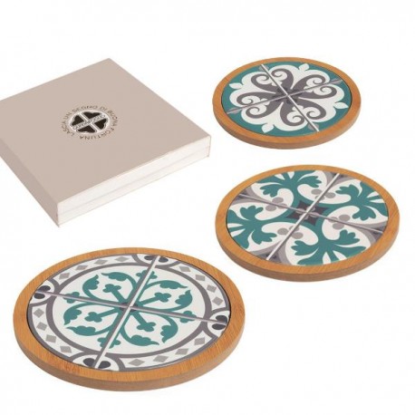 Bomboniera Solidale Matrimonio Sottopentola  Maiolica 3 assortiti Con Scatola