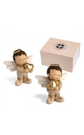 Bomboniera Solidale Compleanno Battesimo Nascita Angelo Angioletto Resina 2 ASS. H.11 CM
