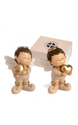 Bomboniera Solidale Compleanno Battesimo Nascita Angelo Angioletto Resina 2 ASS. H.21 CM