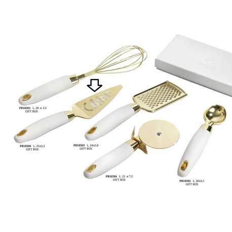 Bomboniera Matrimonio Utili Paletta Torta Dolce Metallo Oro Con Box