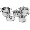Excelsa Everyday Batteria di Pentole 9 Pezzi, Acciaio 18/10