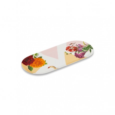 Vassoio Ovale Multicolore Florentia 26x12  CM Porcellana Henriette