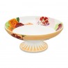 Coppa Con Piede Multicolore Florentia 28xh.15 CM Porcellana Henriette