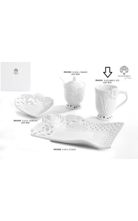 Bomboniera Matrimonio Utili Tazza Porcellana Bianca Con Rose