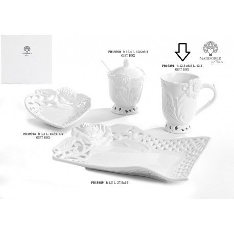 Bomboniera Matrimonio Utili Tazza Porcellana Bianca Con Rose