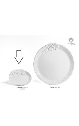 Bomboniera Matrimonio Piattino Fiori Bianco Con Box