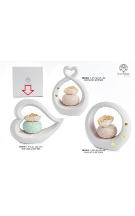 Bomboniera Matrimonio Profumatore Diffusore Cuore Con fiore Led Con Box