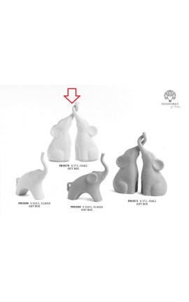 Bomboniera Matrimonio Coppia Elefantini Elefanti Bianchi Porcellana Con Box