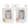 Bomboniera Matrimonio Portafoto Porcellana Bianco Con Fiori Cuore Oro Porcellana Con Box