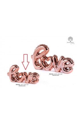 Bomboniera Matrimonio Scritta Love Palloncini Rosa Porcellana