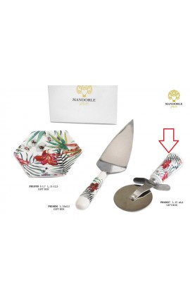 Bomboniera Matrimonio Rotella Pizza Taglia Pizza Floreale Fiori Vivace Porcellana Con Box