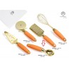 Bomboniera Matrimonio Paletta Gelato Cucchiaio Gelato Arancione e Oro Metallo Plastica Con Box