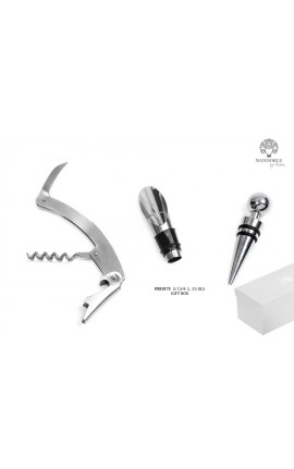 Bomboniera Matrimonio Set 3 Utensili Vino Metallo Tavola  Con Box