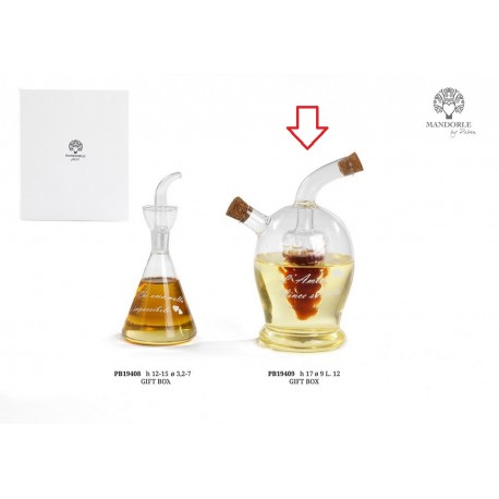 Bomboniera Matrimonio Oliera Acetiera Olio e Aceto Con Frase D'Amore Con Box