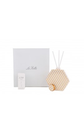 Bomboniera Matrimonio Profumatore Diffusore Esagonale Hypnosis Bianco e Oro Con Astuccio