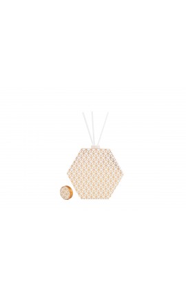Bomboniera Matrimonio Profumatore Diffusore Esagonale Hypnosis Bianco e Oro Con Astuccio h.14,5 Cm