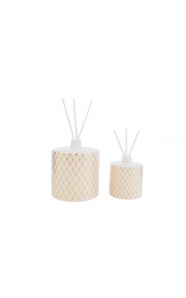 Bomboniera Matrimonio Profumatore Diffusore Tondo Hypnosis Bianco e Oro Con Astuccio