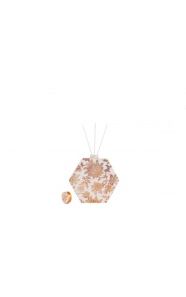 Bomboniera Matrimonio Profumatore Diffusore Esagonale Thai Flower Bianco e Oro Con Astuccio