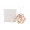 Bomboniera Matrimonio Profumatore Diffusore Esagonale Thai Flower Bianco e Oro Con Astuccio H.20 Cm
